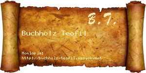 Buchholz Teofil névjegykártya